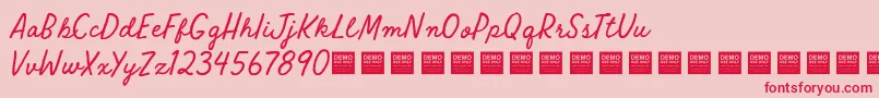 Raw Selvedge   Demo Font – Red Fonts on Pink Background