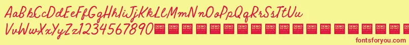 Raw Selvedge   Demo Font – Red Fonts on Yellow Background