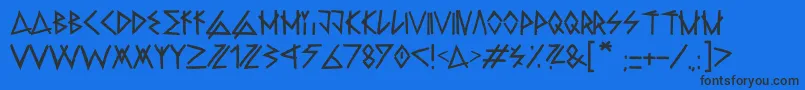 RawDeltaHandStreet Regular Font – Black Fonts on Blue Background