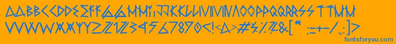 RawDeltaHandStreet Regular Font – Blue Fonts on Orange Background