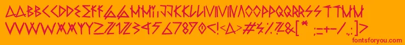 RawDeltaHandStreet Regular Font – Red Fonts on Orange Background