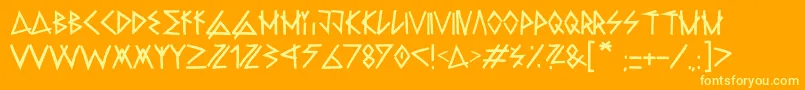 RawDeltaHandStreet Regular Font – Yellow Fonts on Orange Background