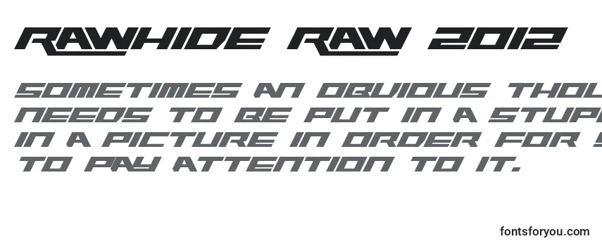 Rawhide Raw 2012 Font