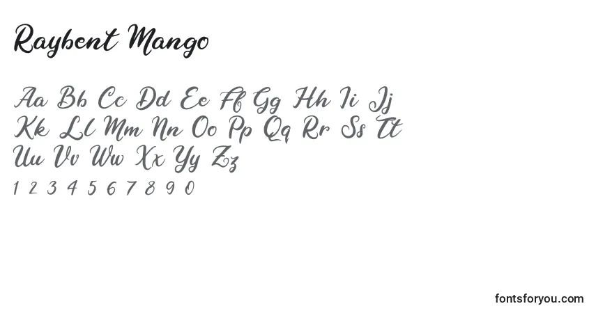 Шрифт Raybent Mango – алфавит, цифры, специальные символы