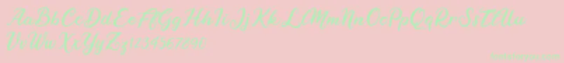 Raybent Mango-Schriftart – Grüne Schriften auf rosa Hintergrund