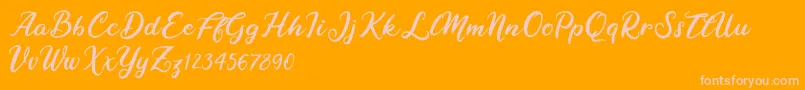 Raybent Mango Font – Pink Fonts on Orange Background