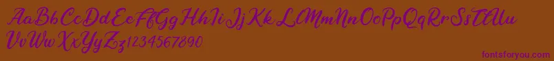 Raybent Mango-Schriftart – Violette Schriften auf braunem Hintergrund