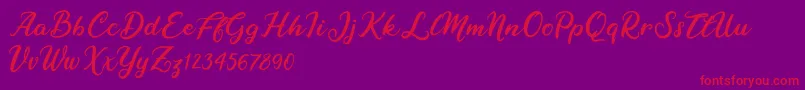 Raybent Mango-Schriftart – Rote Schriften auf violettem Hintergrund