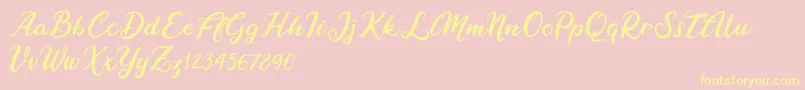 Raybent Mango Font – Yellow Fonts on Pink Background