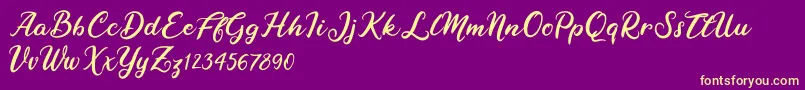 Raybent Mango Font – Yellow Fonts on Purple Background