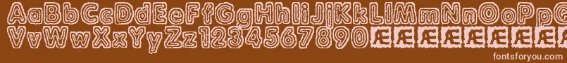 raydiat2-Schriftart – Rosa Schriften auf braunem Hintergrund