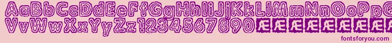 raydiat2 Font – Purple Fonts on Pink Background