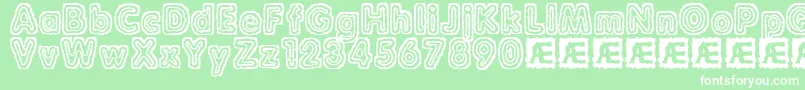 raydiat2 Font – White Fonts on Green Background