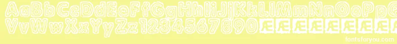 raydiat2 Font – White Fonts on Yellow Background