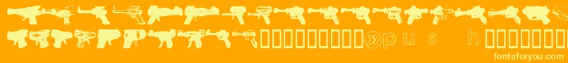 RAYGRG   Font – Yellow Fonts on Orange Background