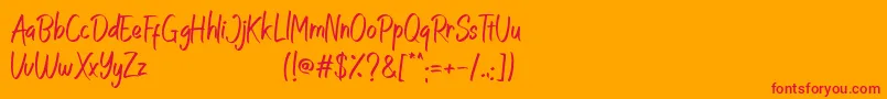 Rayville Free Personal Use Font – Red Fonts on Orange Background