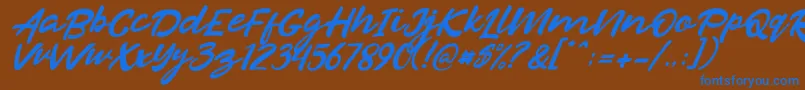 Razan Italic Font – Blue Fonts on Brown Background