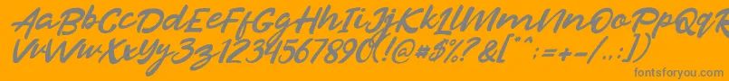 Razan Italic-Schriftart – Graue Schriften auf orangefarbenem Hintergrund