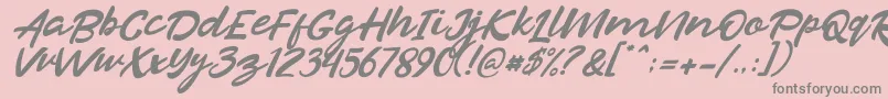 Razan Italic-Schriftart – Graue Schriften auf rosa Hintergrund