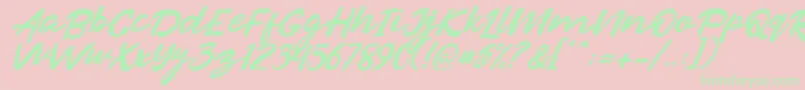 Razan Italic Font – Green Fonts on Pink Background