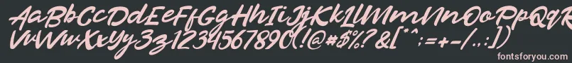 フォントRazan Italic – 黒い背景にピンクのフォント