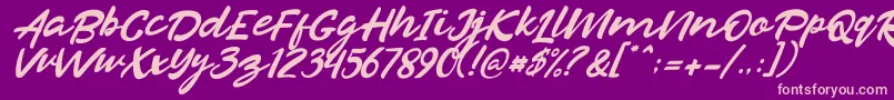 Razan Italic-fontti – vaaleanpunaiset fontit violetilla taustalla