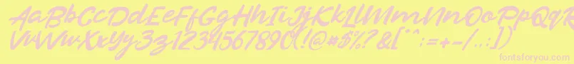 Razan Italic Font – Pink Fonts on Yellow Background