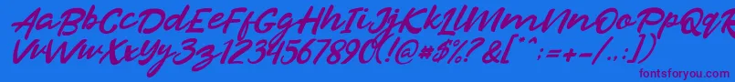 fuente Razan Italic – Fuentes Moradas Sobre Fondo Azul