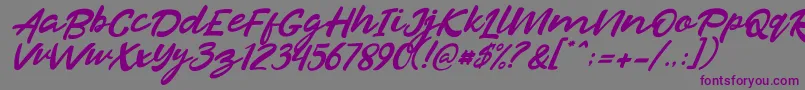Razan Italic Font – Purple Fonts on Gray Background