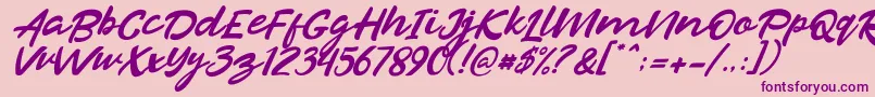 Razan Italic-Schriftart – Violette Schriften auf rosa Hintergrund
