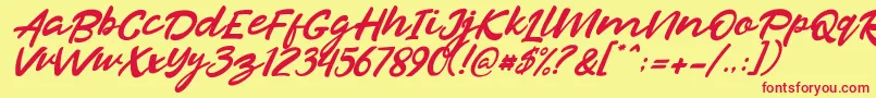 Razan Italic Font – Red Fonts on Yellow Background