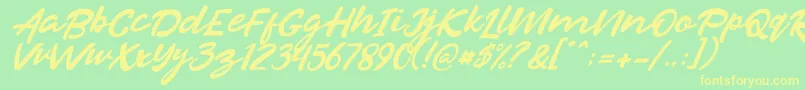 More about Razan Italic Font Razan Italic Font – Yellow Fonts on Green Background