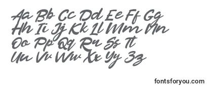 Überblick über die Schriftart Razan Italic