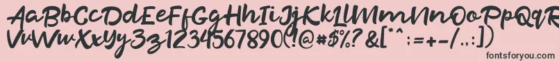 Weitere Informationen zur Razan-Schriftart Razan-Schriftart – Schwarze Schriften auf rosa Hintergrund
