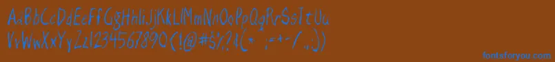 razor keen Font – Blue Fonts on Brown Background