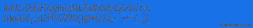 razor keen-Schriftart – Braune Schriften auf blauem Hintergrund