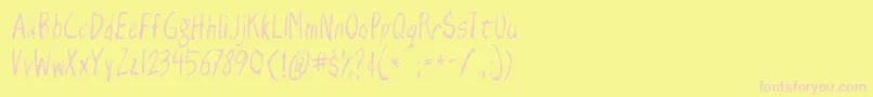 razor keen-fontti – vaaleanpunaiset fontit keltaisella taustalla