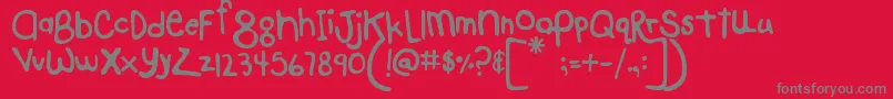 Fonte MtfHelloAgain – fontes cinzas em um fundo vermelho