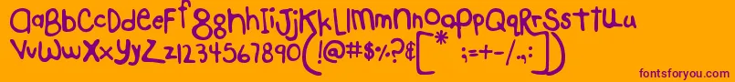 MtfHelloAgain Font – Purple Fonts on Orange Background