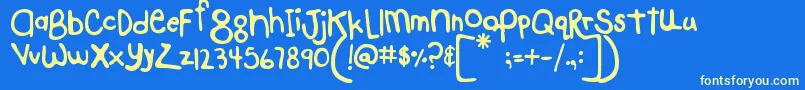 MtfHelloAgain Font – Yellow Fonts on Blue Background