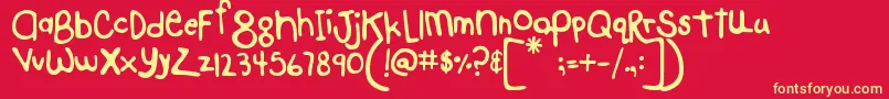 MtfHelloAgain Font – Yellow Fonts on Red Background