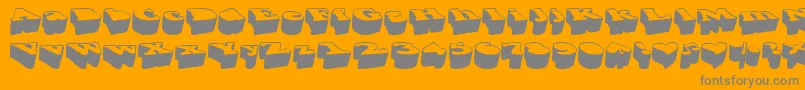 RAZZO   -Schriftart – Graue Schriften auf orangefarbenem Hintergrund