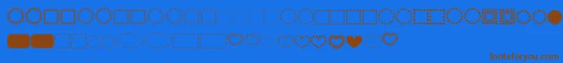 RB Fancy Frames Font – Brown Fonts on Blue Background