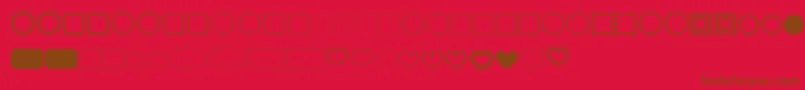 RB Fancy Frames-fontti – ruskeat fontit punaisella taustalla