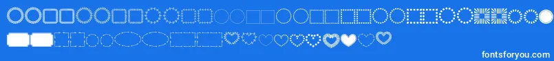RB Fancy Frames-fontti – valkoiset fontit sinisellä taustalla