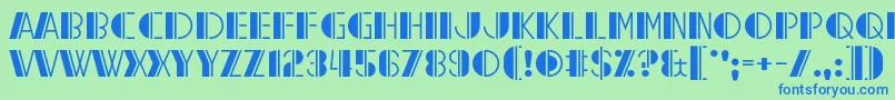 Reach the End Font – Blue Fonts on Green Background