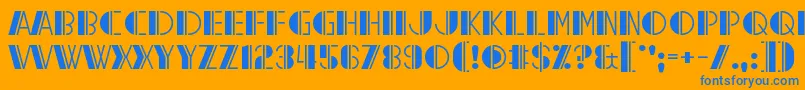 Reach the End Font – Blue Fonts on Orange Background