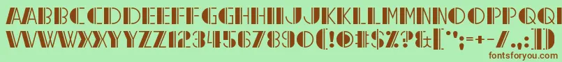 Fonte Reach the End – fontes marrons em um fundo verde