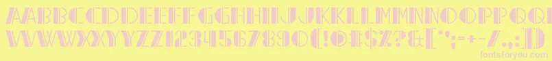 Reach the End Font – Pink Fonts on Yellow Background