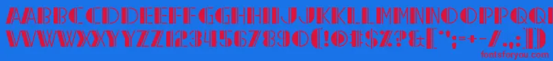 Reach the End Font – Red Fonts on Blue Background